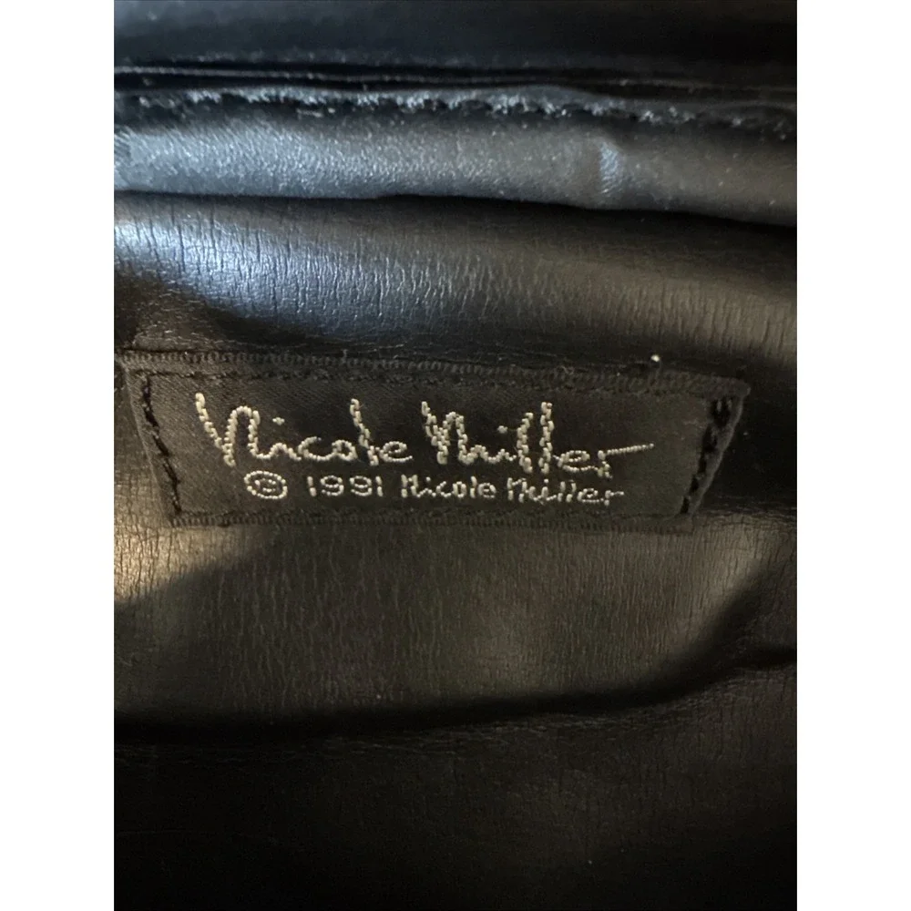 Nicole Miller‎ vintage silk and leather belt bag 1991 Shoe Print *Super Rare